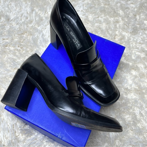Via Spaga black block heels size 7 - Picture 5 of 8